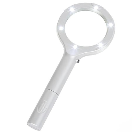 Stalwart Stalwart 75-MAG1001 Lightweight Handheld Lighted 4X Magnifying Glass with LED Light - Silver 75-MAG1001